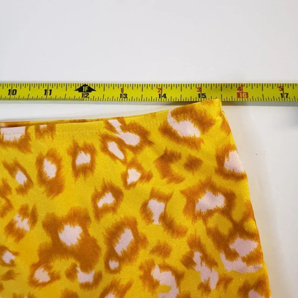 NEW Mollybelle Yellow Leopard Print High Waist Swimsuit XL Tankini 2 Piece
